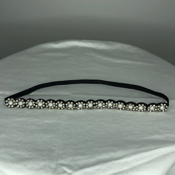 Faux Pearl Stone elastic headband - Picture 2 of 3